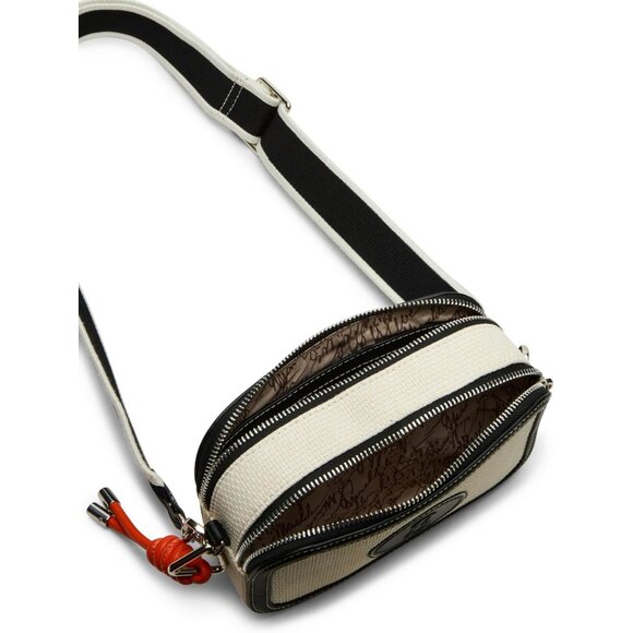 Derrick Double Zip Crossbody Bag Womens Organizer Adjustable Strap - Picture 4 of 6